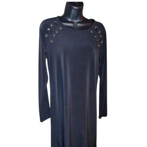 Michael Kors black shift dress, great condition, grommets, tie shoulders